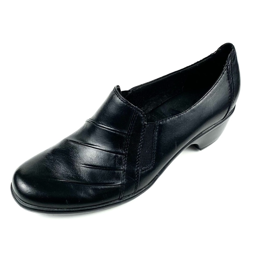 Clarks Womens Black Slip On Bootie Shoe Size 8